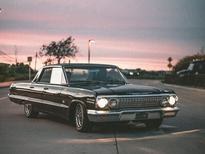 Vintage car parked